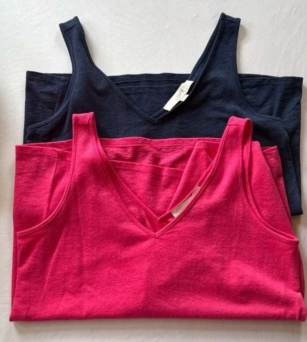 Loft tank top v neck lot of two.